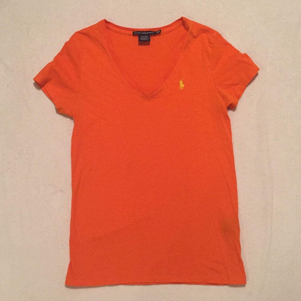 Orange Ralph Lauren Polo V Neck